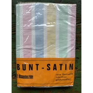 Bunt‎ Satin-Color Satin Pillowcases From Germany Pastel Striped 80x80cm